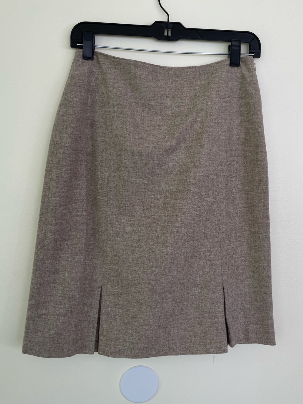 Banana Republic Y2K Wool Blend Pleated Midi Skirt in Taupe Brown Sz 4 Lined